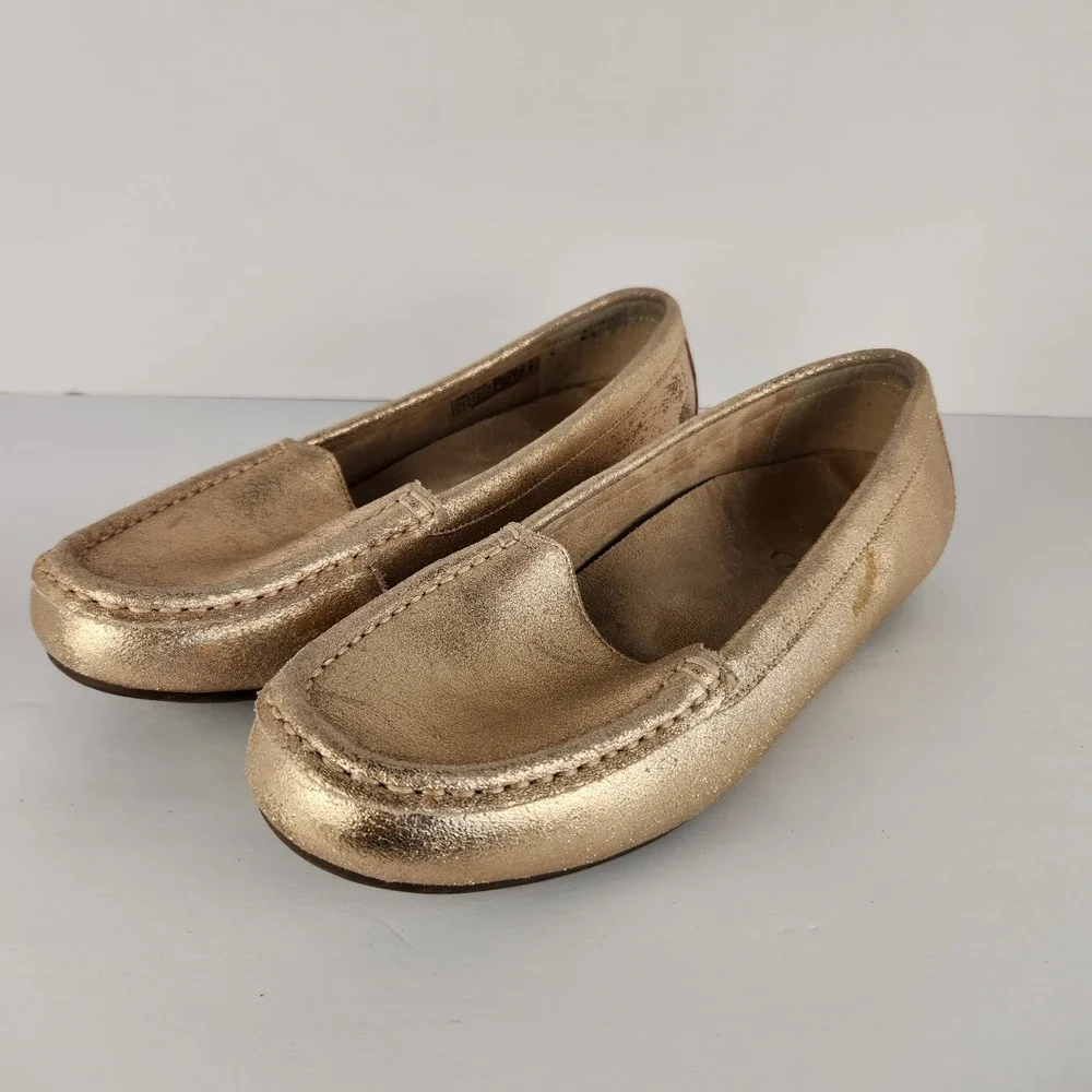 Vionic Women's Comfy Preppy Metallic Rose‎ Gold Slip-On Shoes Size 8